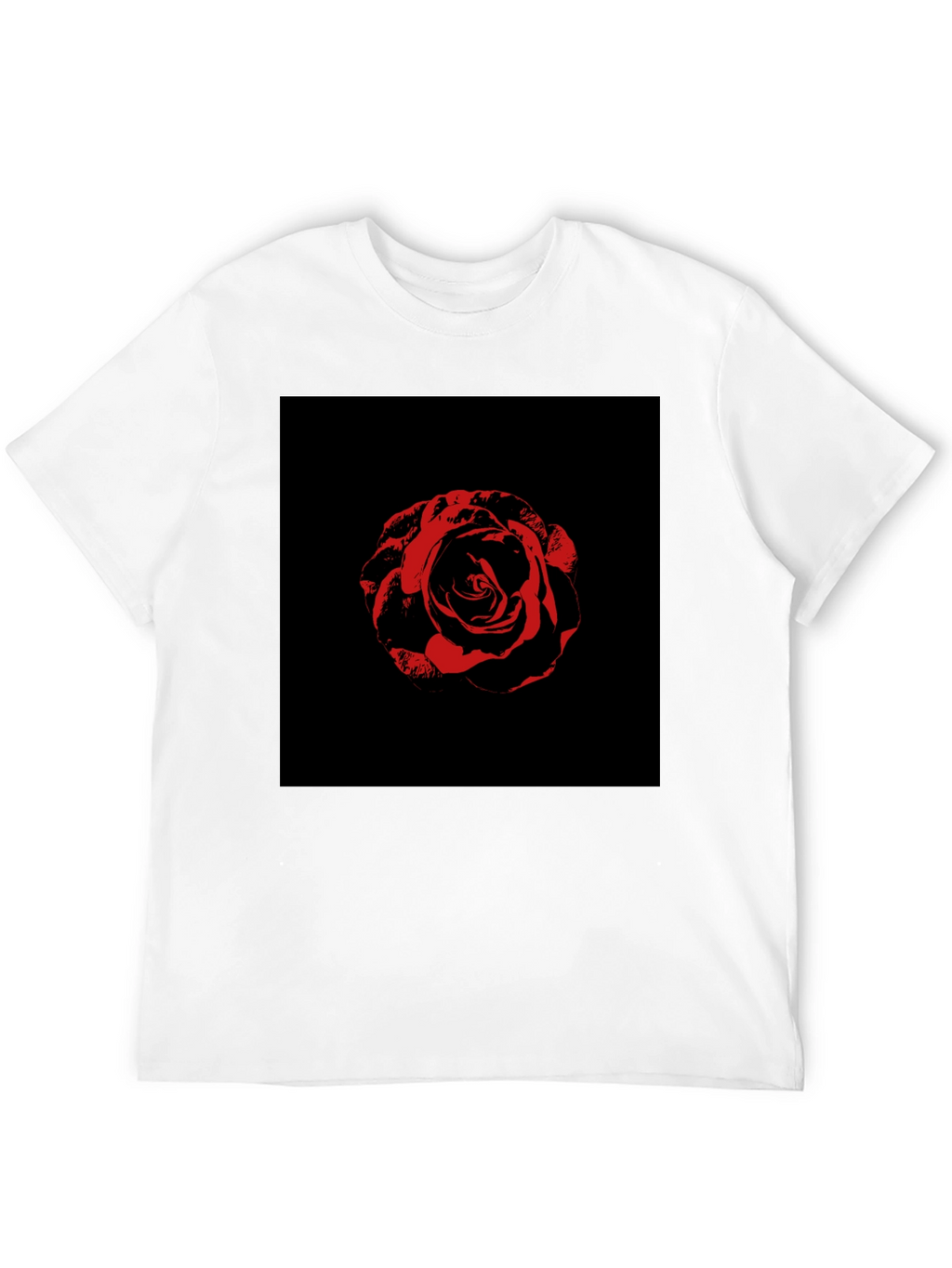 Rose Graphic Tee - Black Cotton T-Shirt