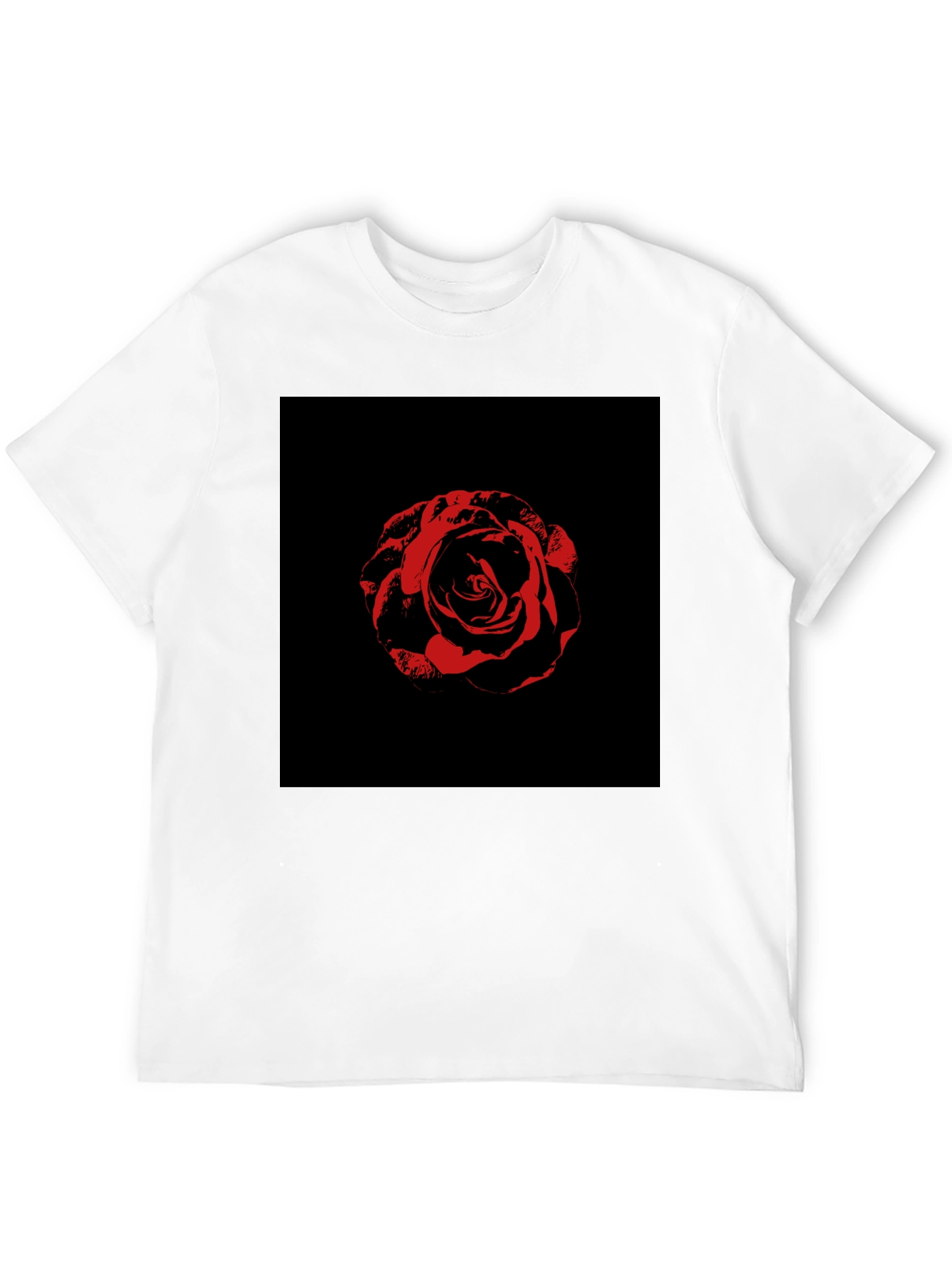 Rose Graphic Tee - Black Cotton T-Shirt