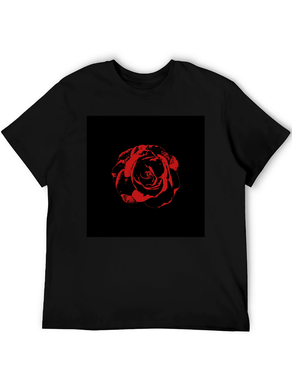 Rose Graphic Tee - Black Cotton T-Shirt