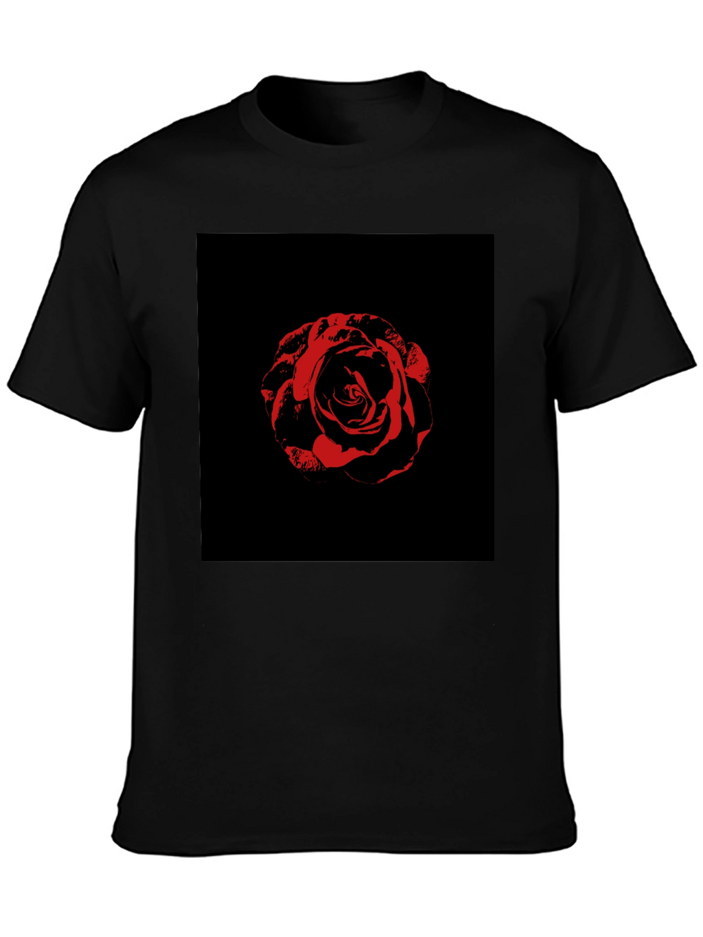 Rose Graphic Tee - Black Cotton T-Shirt