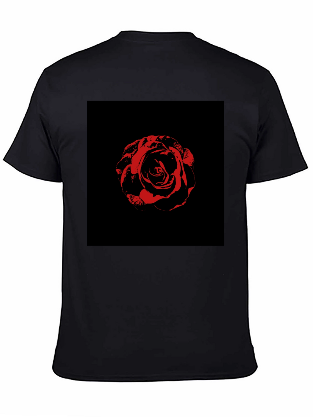 Rose Graphic Tee - Black Cotton T-Shirt