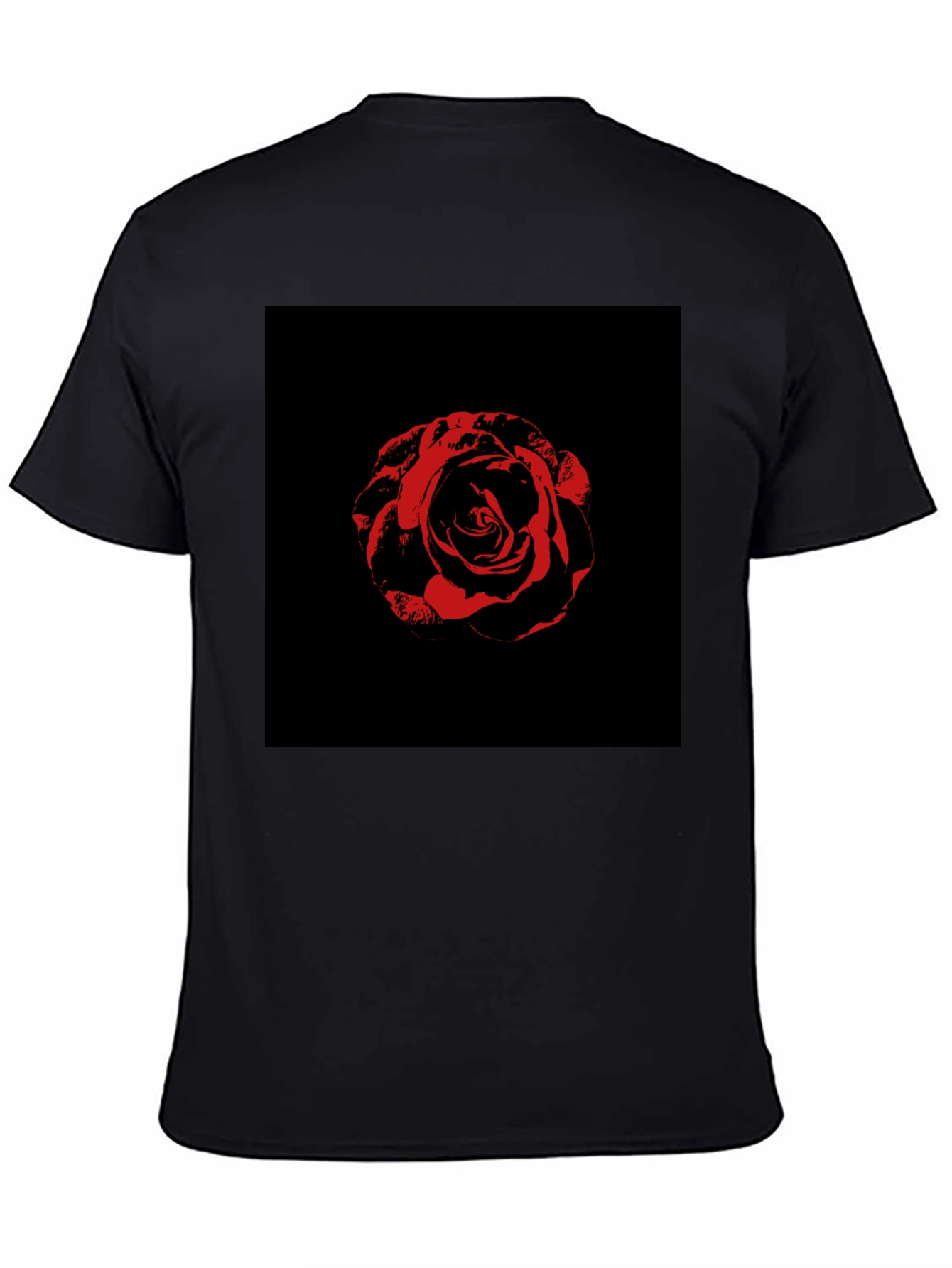 Rose Graphic Tee - Black Cotton T-Shirt