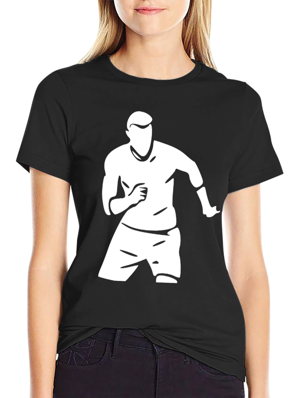 Cool Silhouette Graphic Tee - Black Cotton Blend