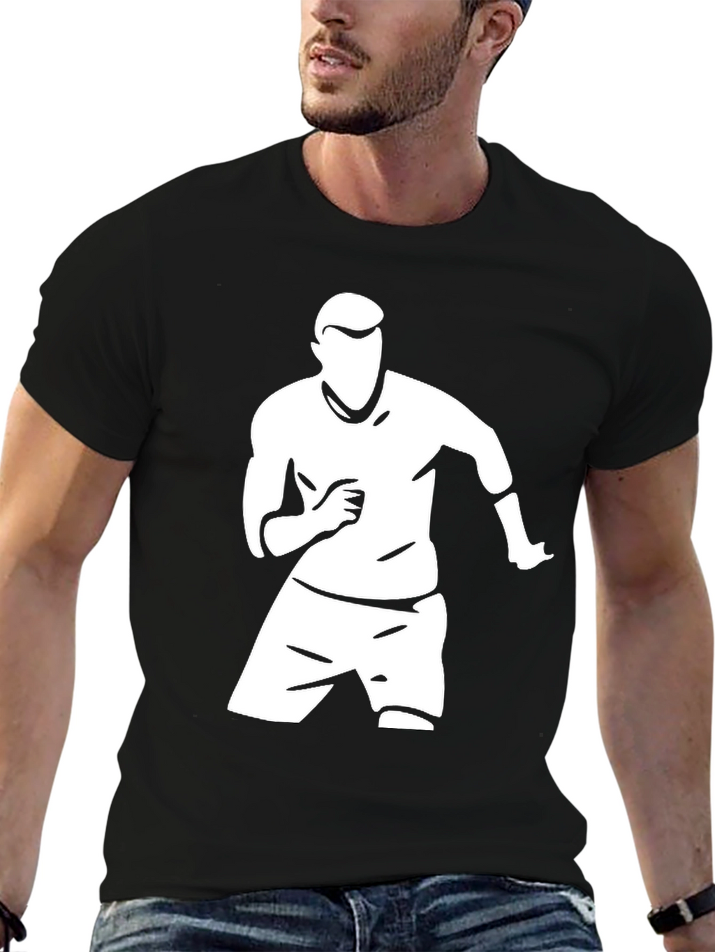 Cool Silhouette Graphic Tee - Black Cotton Blend