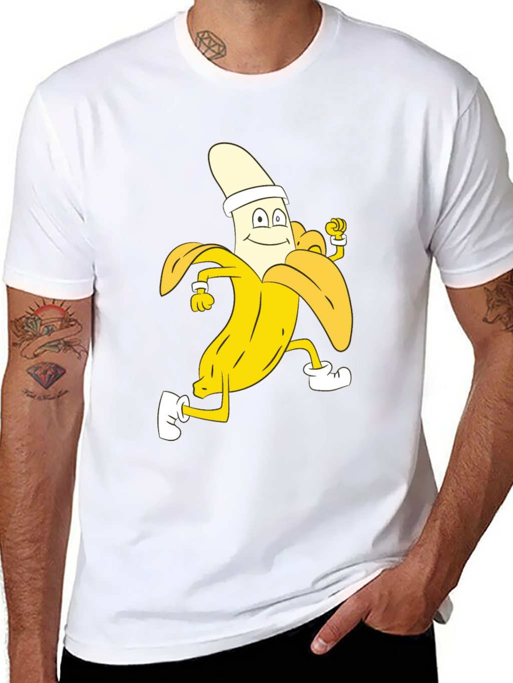 Running Banana Cartoon T-Shirt