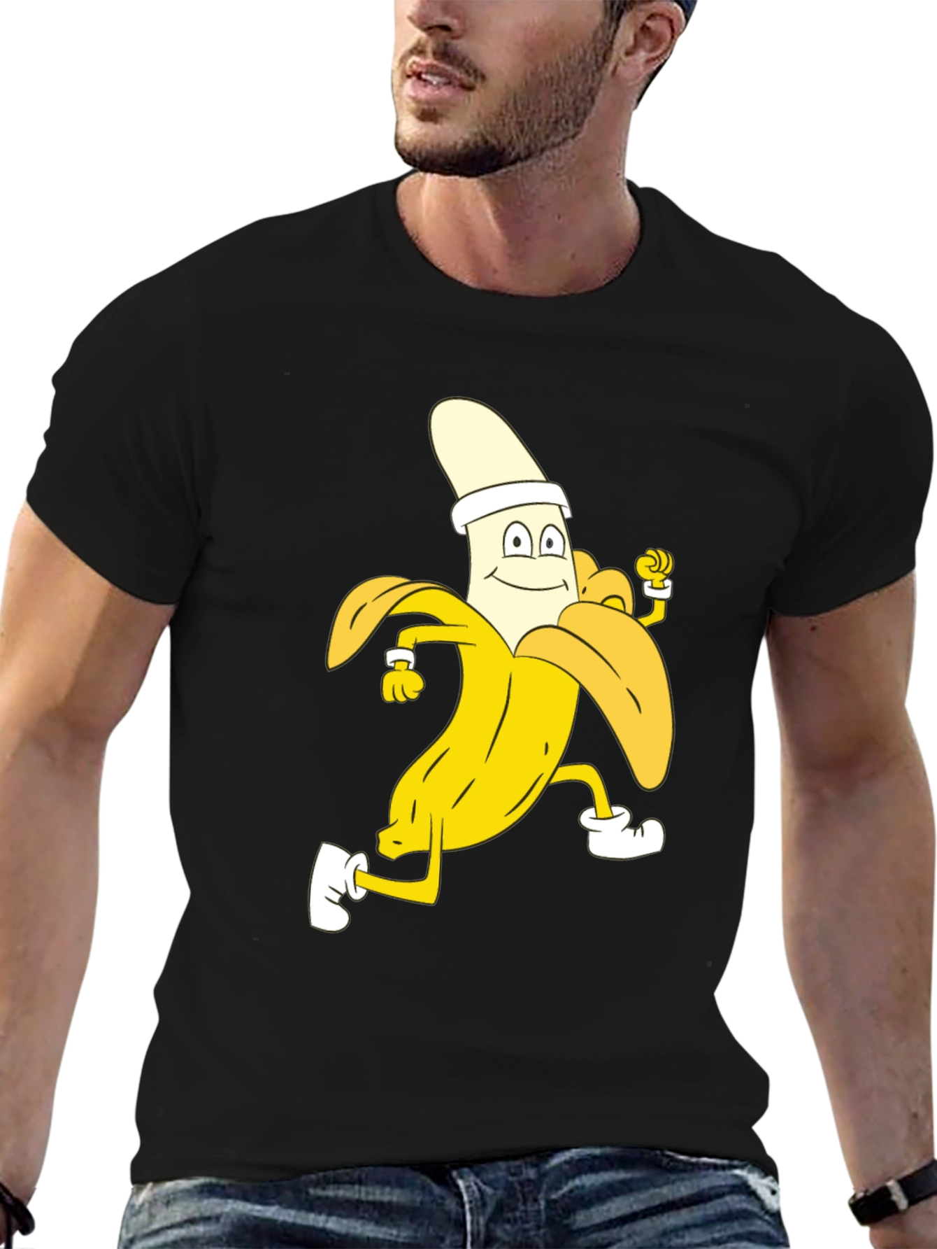 Running Banana Cartoon T-Shirt