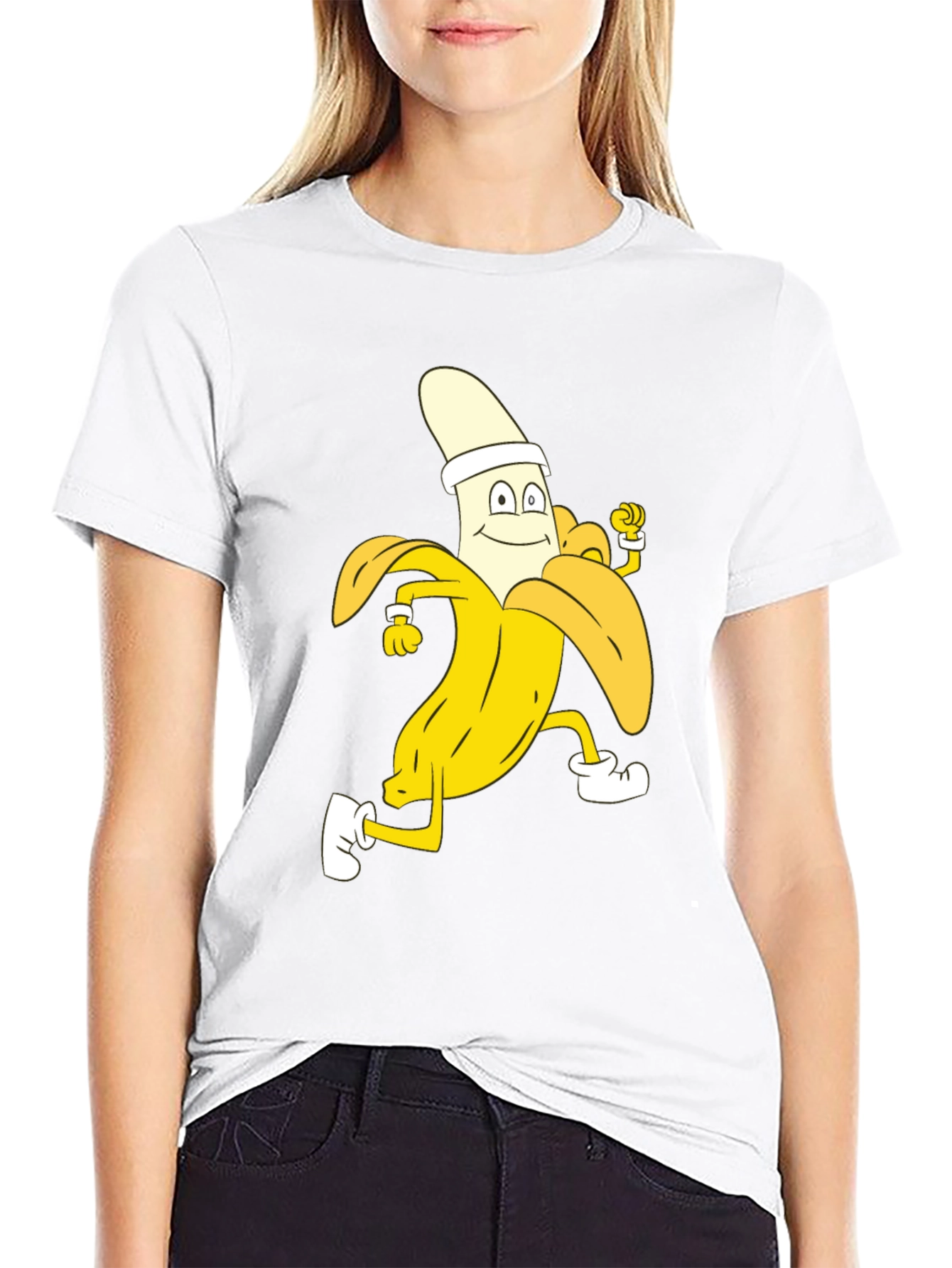 Running Banana Cartoon T-Shirt