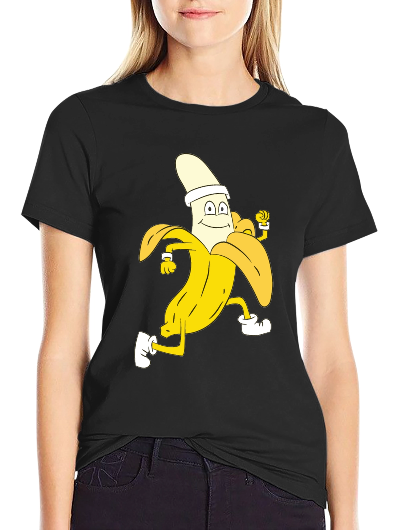 Running Banana Cartoon T-Shirt