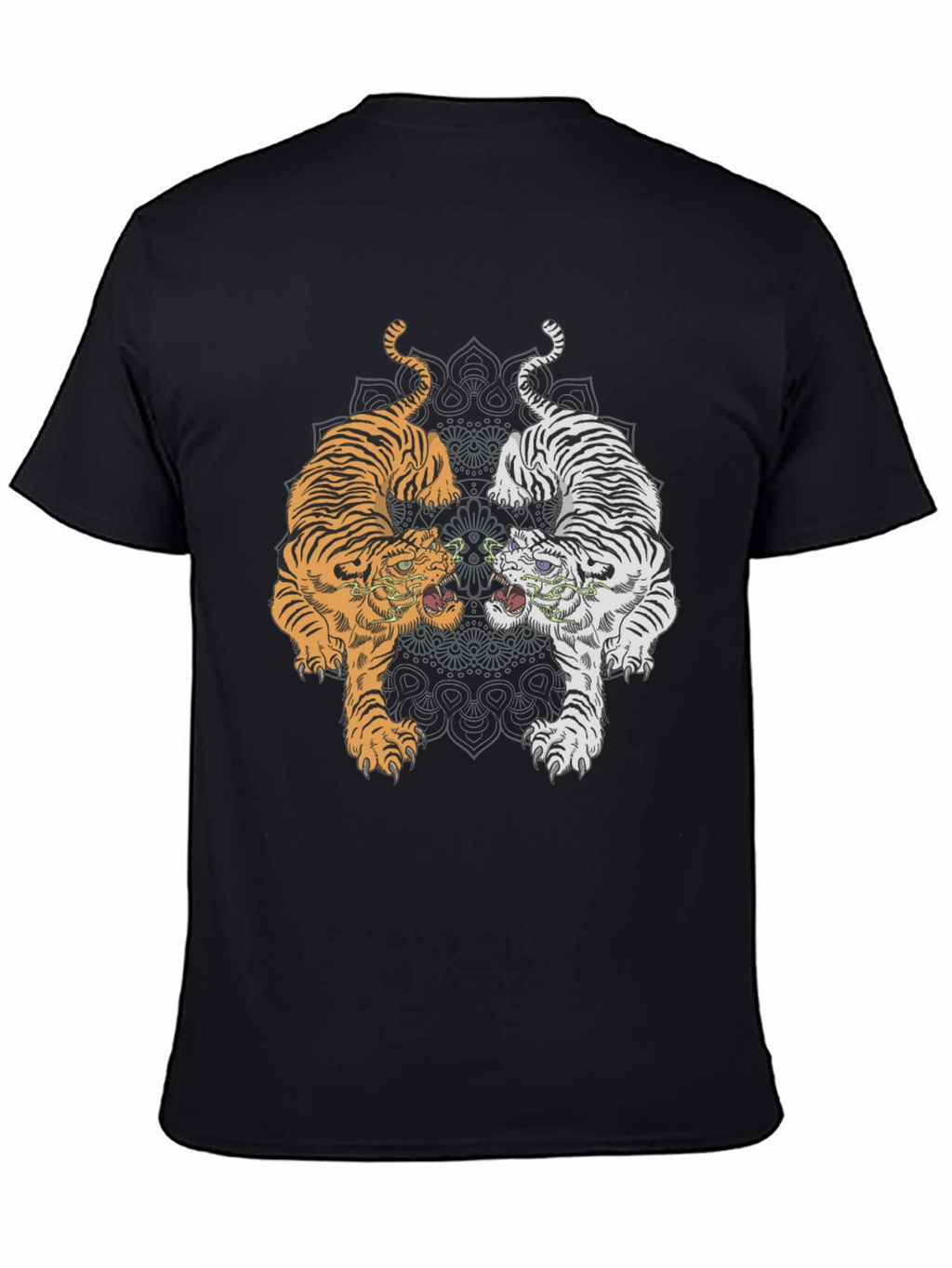 Yin Yang Tigers Graphic Tee - Black