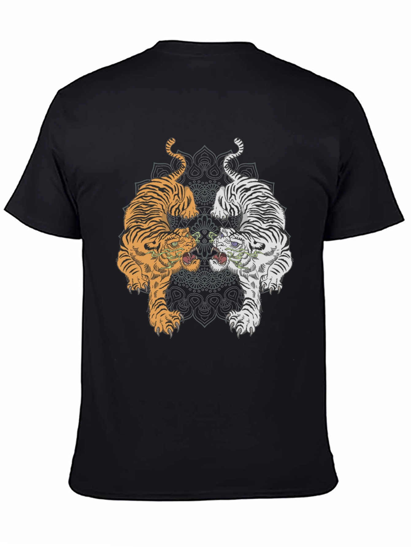 Yin Yang Tigers Graphic Tee - Black