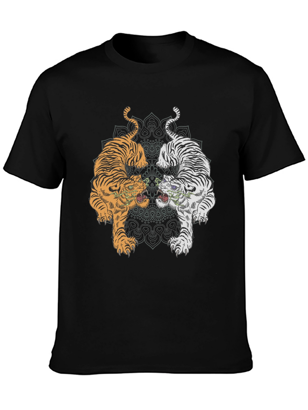 Yin Yang Tigers Graphic Tee - Black