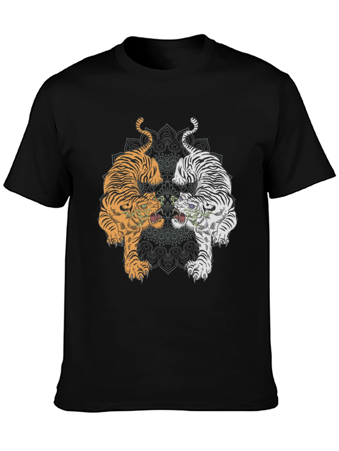 Yin Yang Tigers Graphic Tee - Black