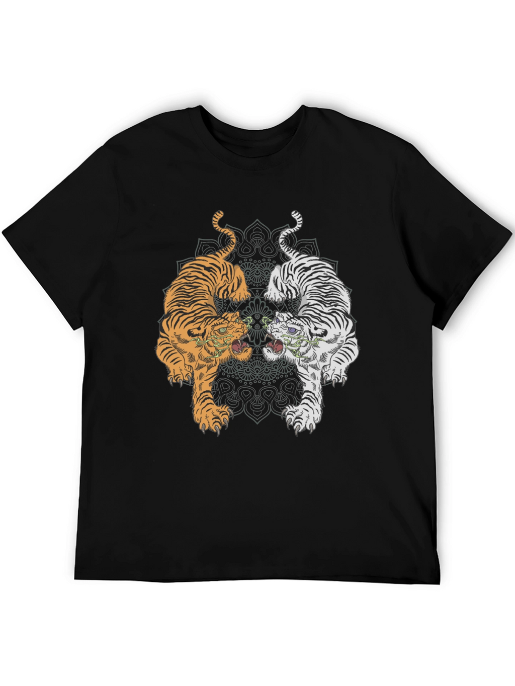 Yin Yang Tigers Graphic Tee - Black