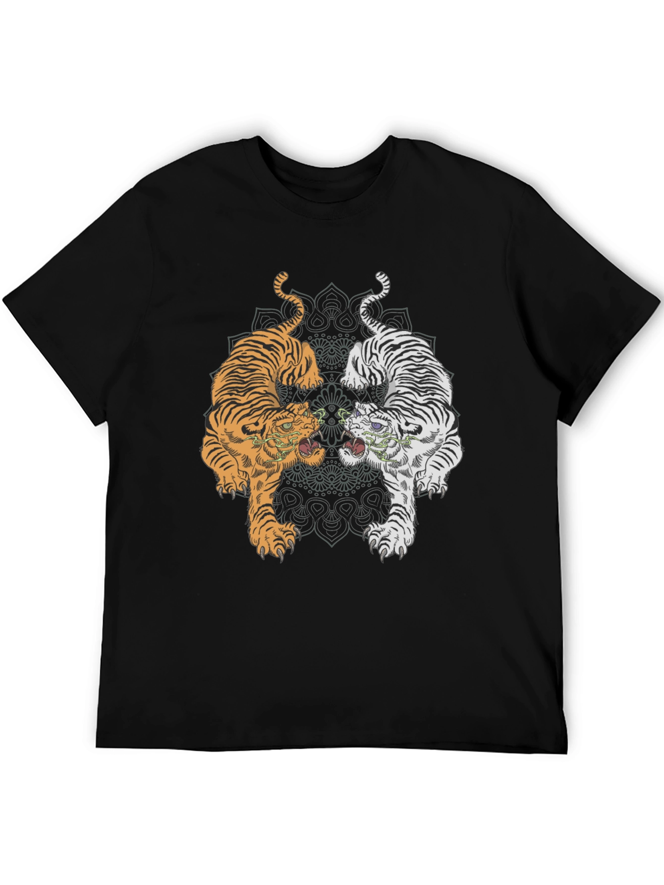 Yin Yang Tigers Graphic Tee - Black