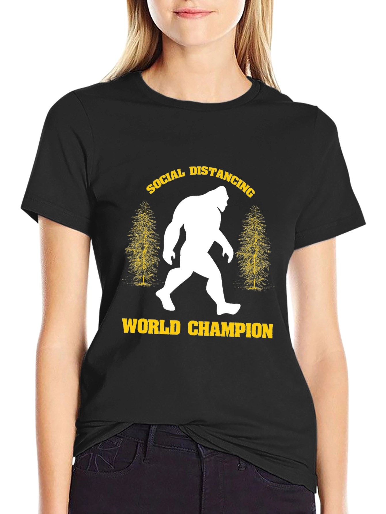 Social Distancing World Champion Bigfoot T-Shirt