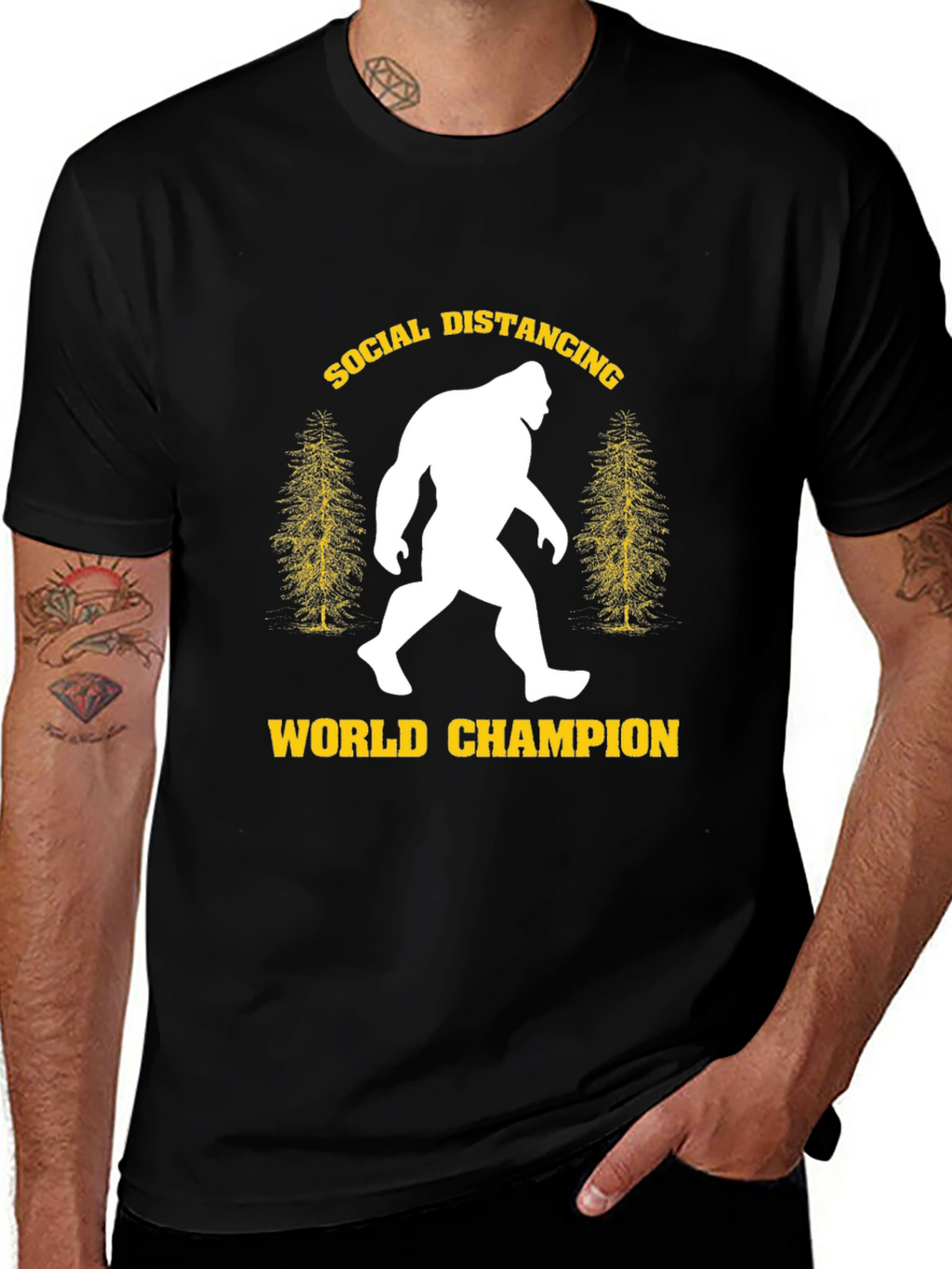 Social Distancing World Champion Bigfoot T-Shirt