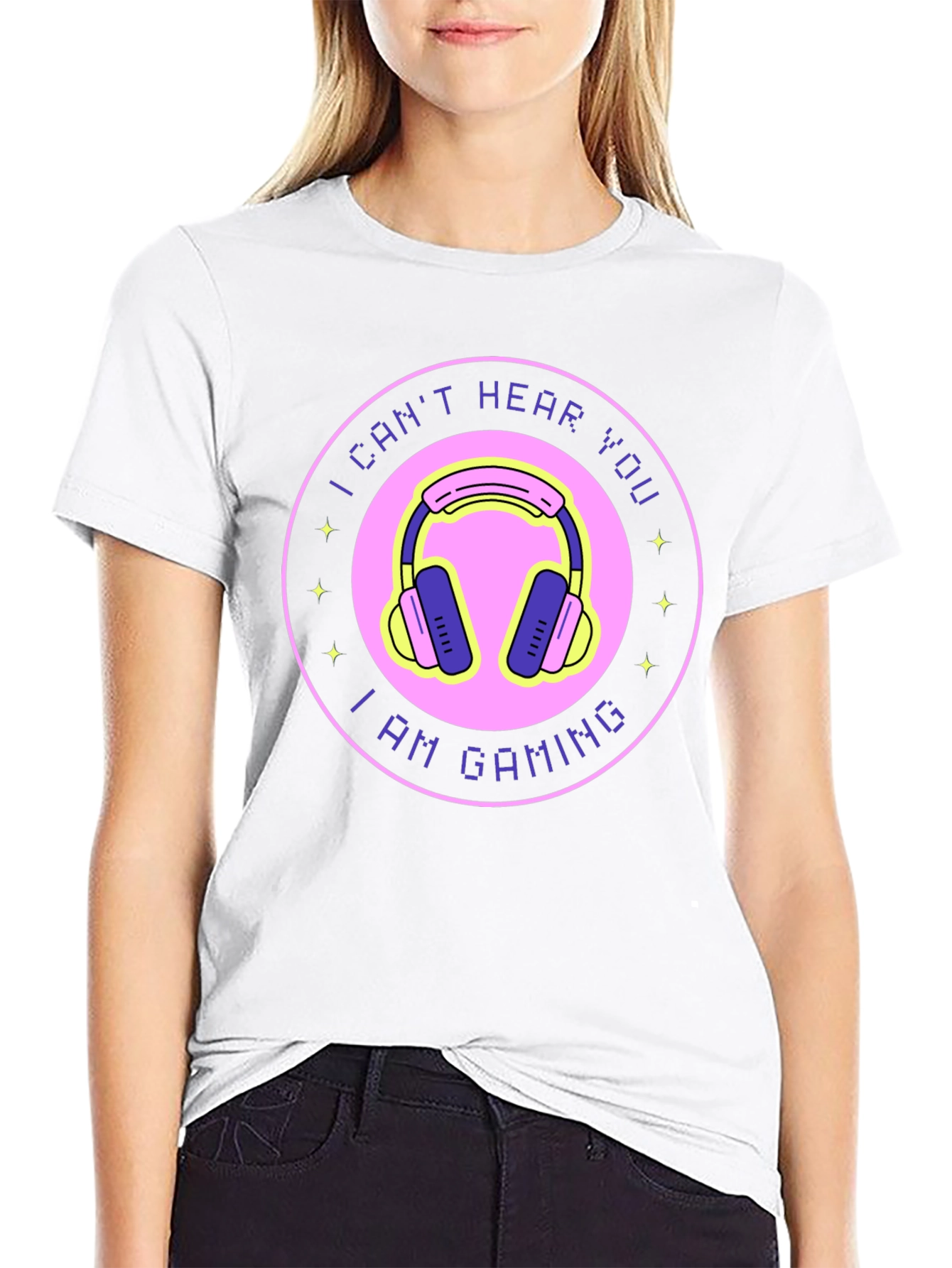 I Cant Hear You Im Gaming Black T-Shirt