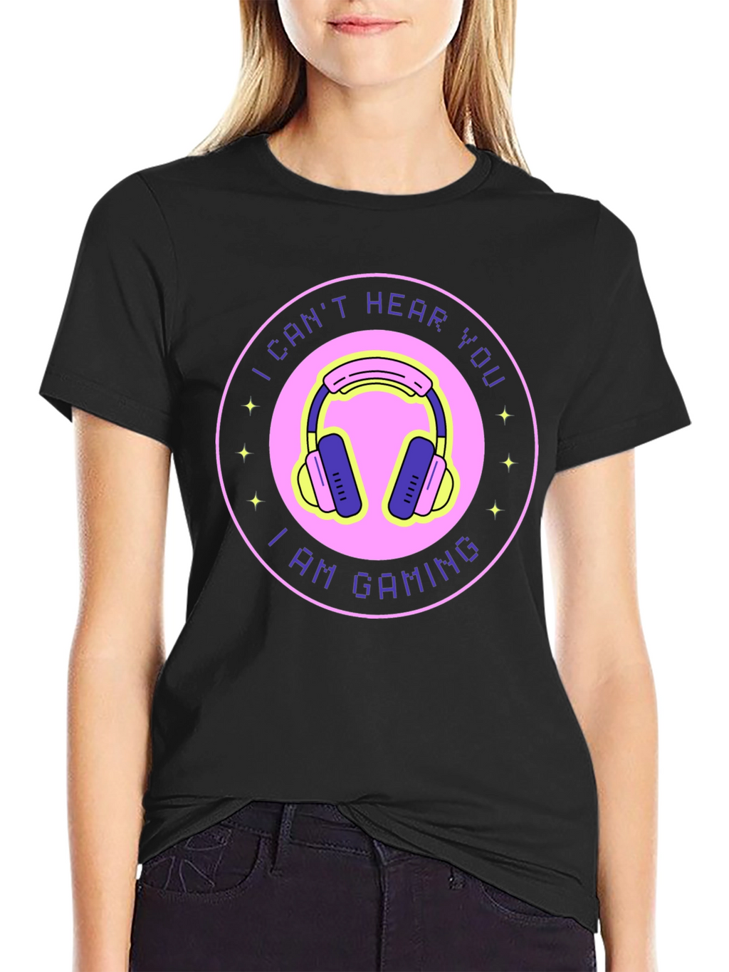I Cant Hear You Im Gaming Black T-Shirt