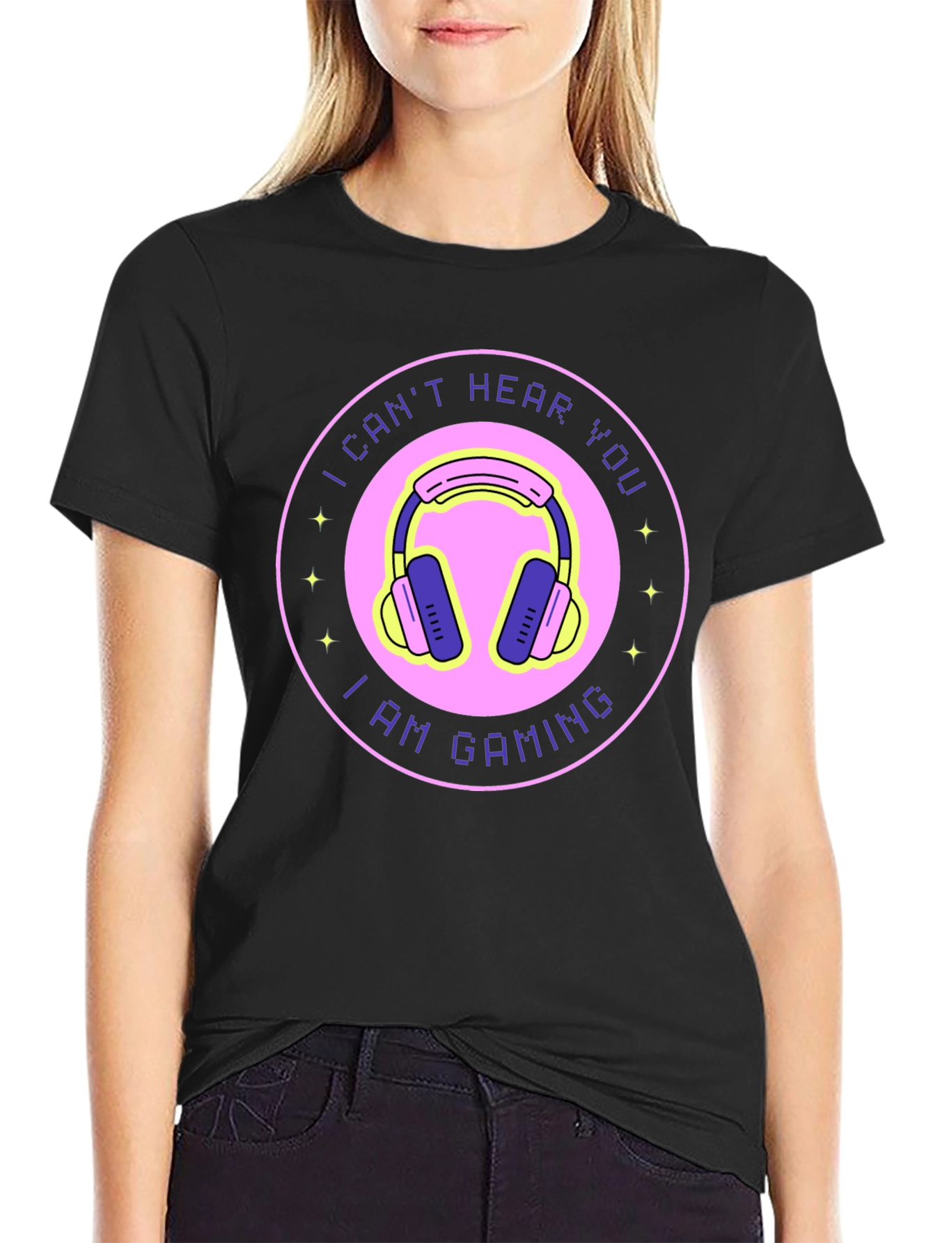 I Cant Hear You Im Gaming Black T-Shirt