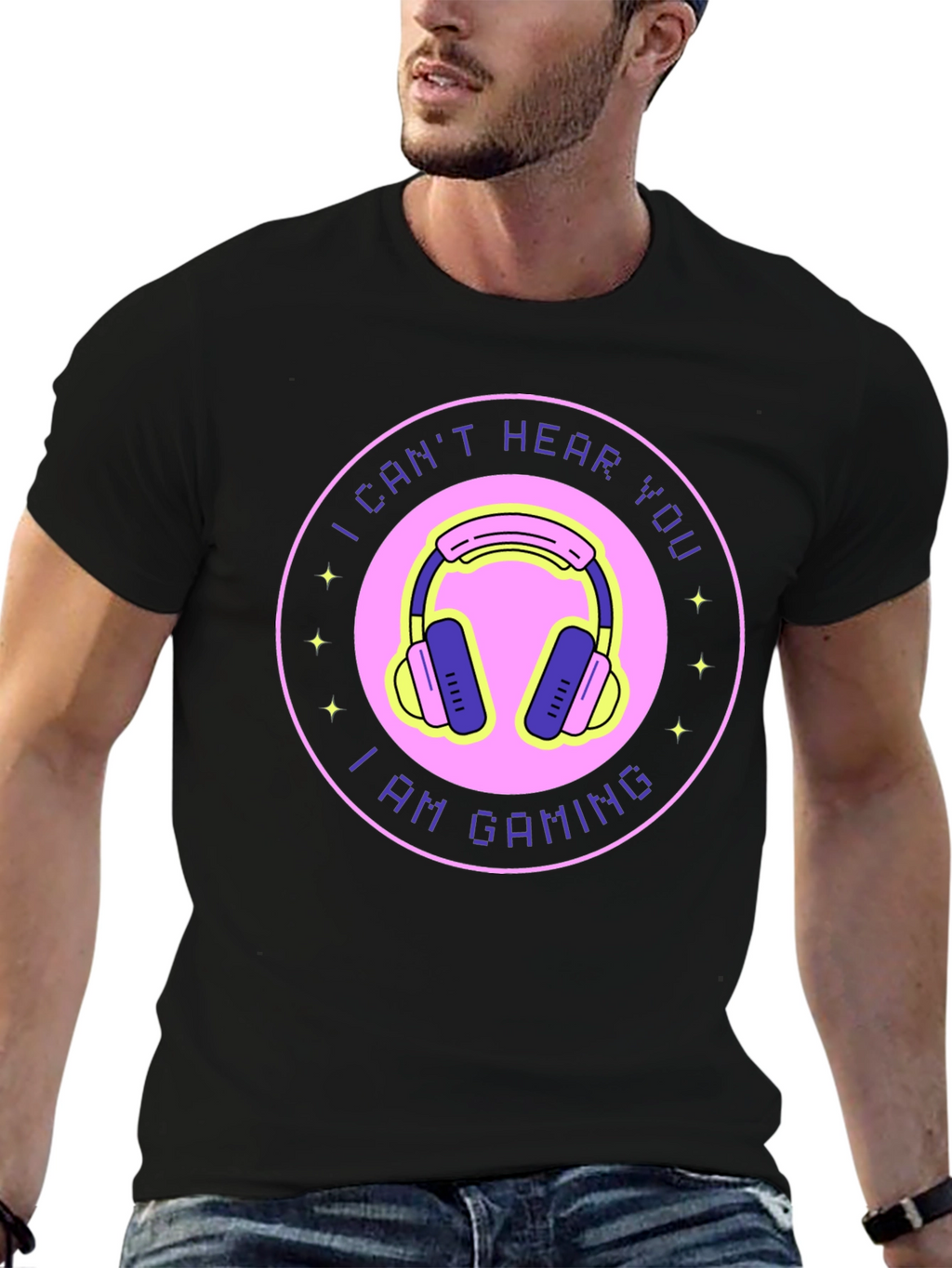 I Cant Hear You Im Gaming Black T-Shirt