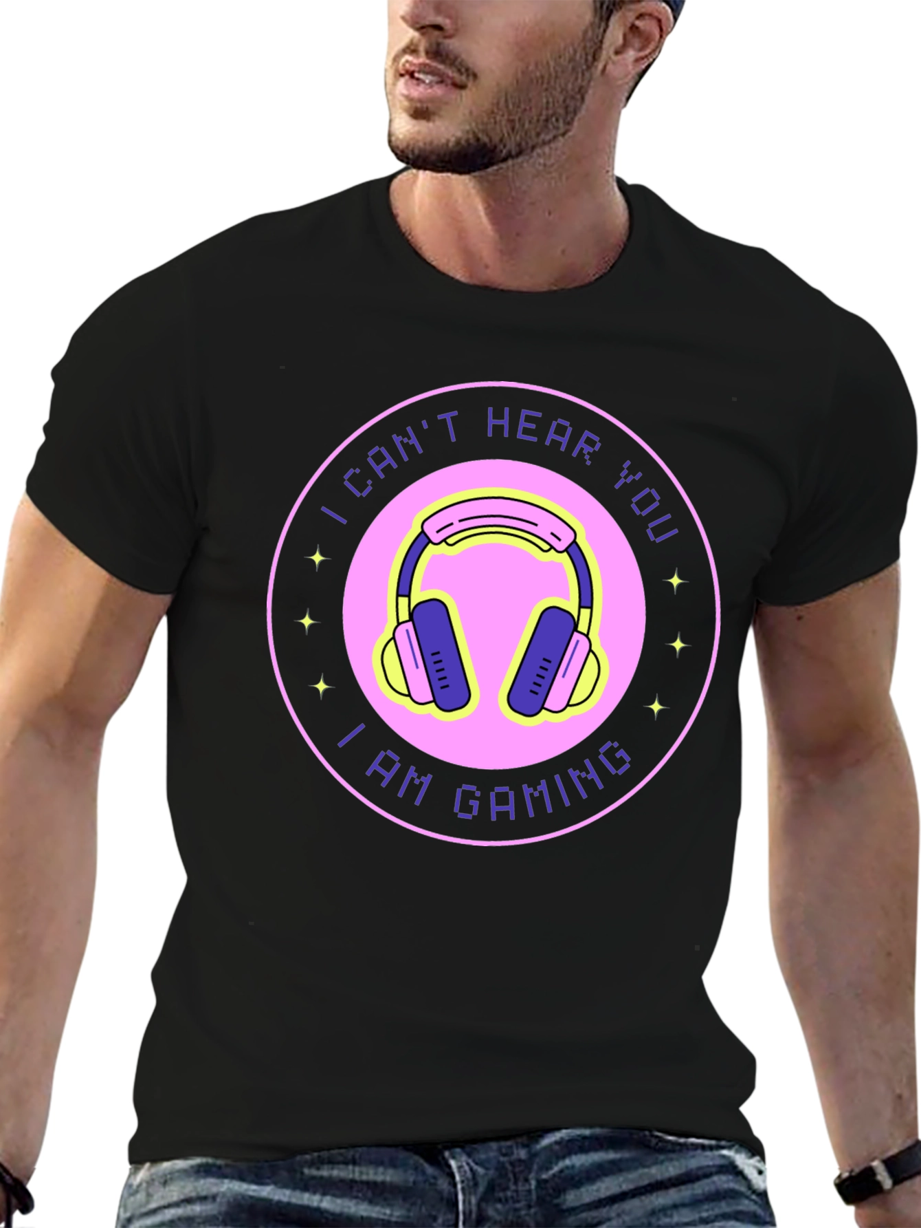 I Cant Hear You Im Gaming Black T-Shirt