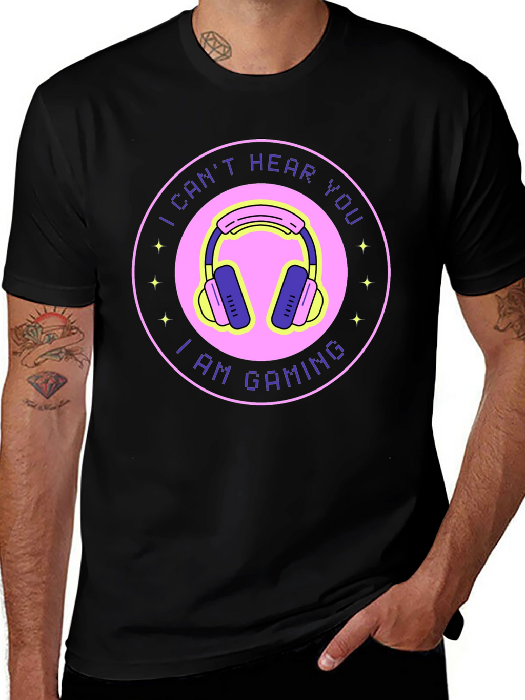 I Cant Hear You Im Gaming Black T-Shirt