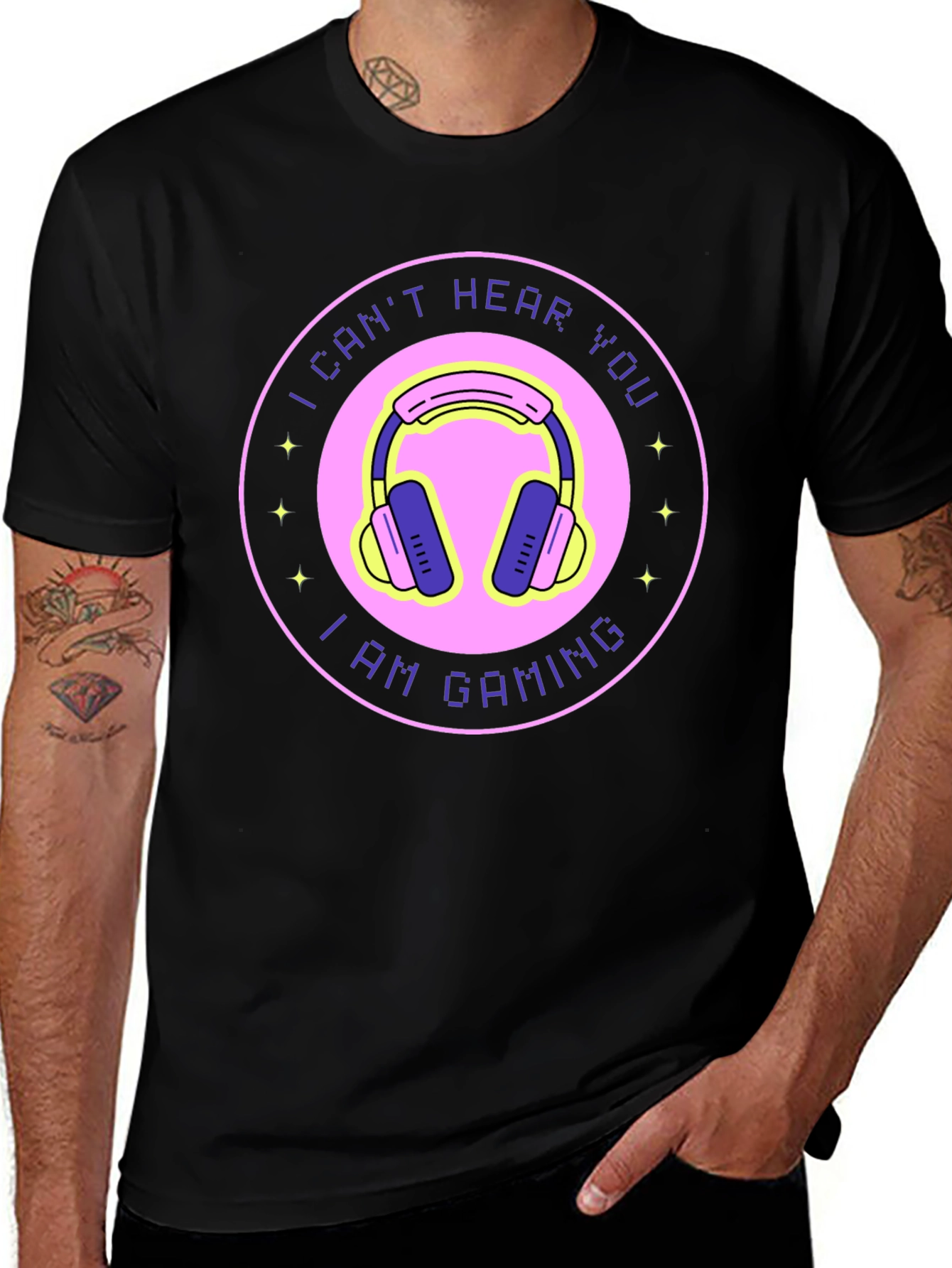 I Cant Hear You Im Gaming Black T-Shirt
