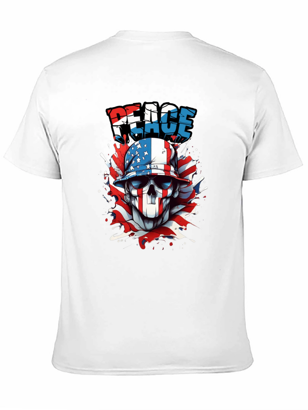 Patriotic Peace Skull Graphic Tee