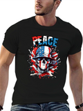 Patriotic Peace Skull Graphic Tee