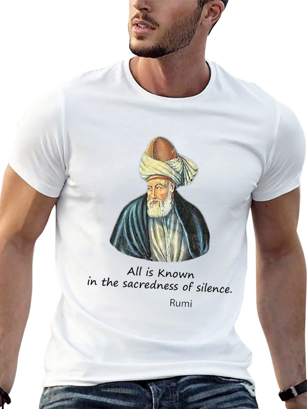 Rumi T-Shirt: Sacredness of Silence Tee