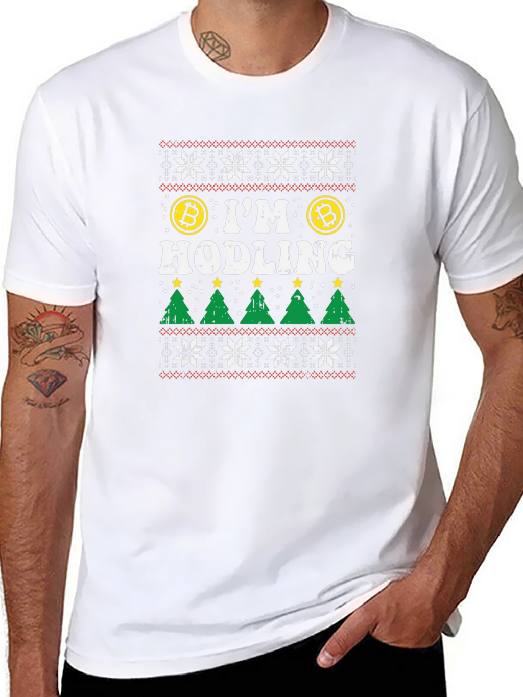 Bitcoin HODLing Ugly Christmas Sweater T-Shirt