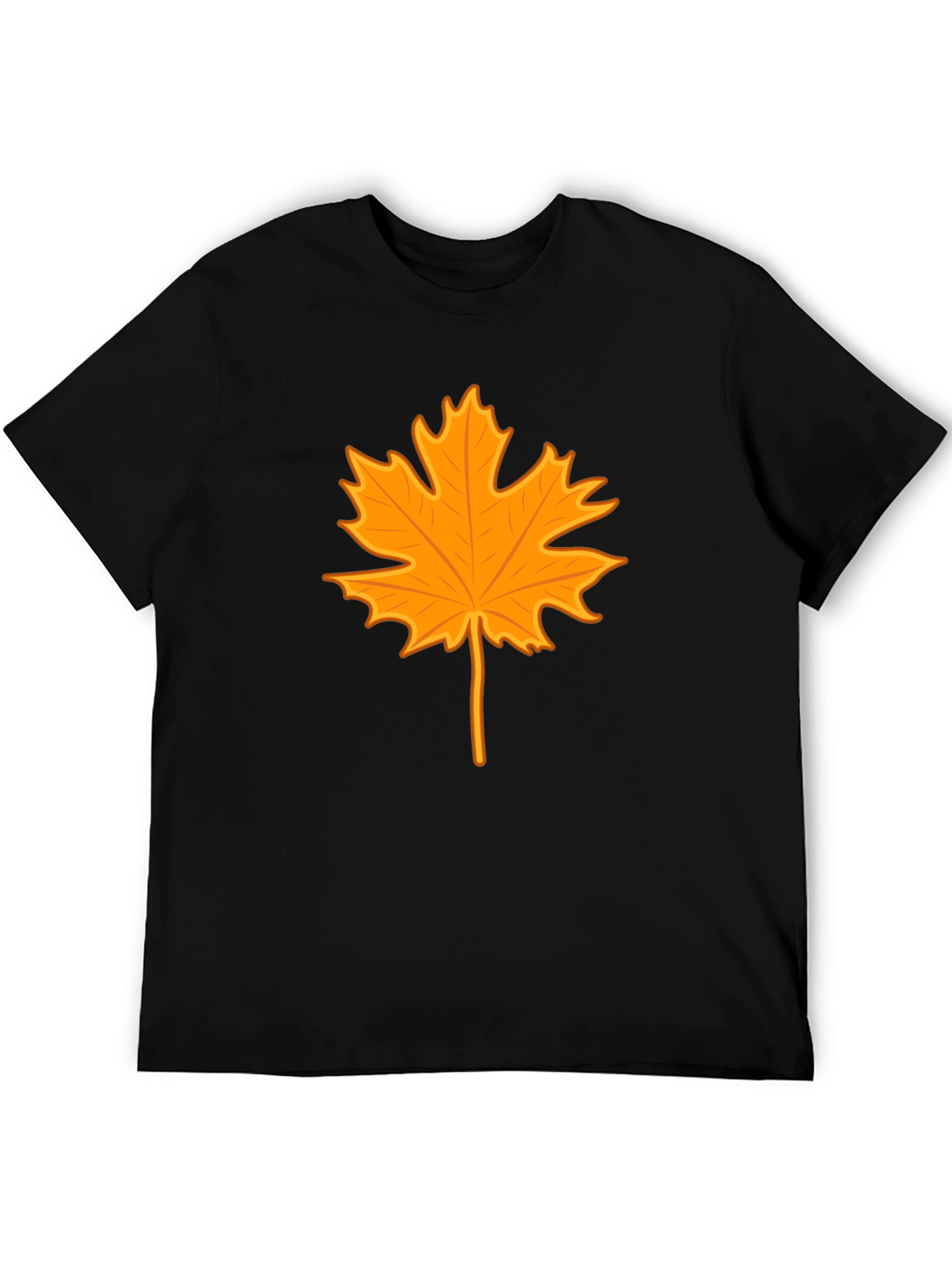 Autumn Leaf Graphic Tee - Stylish Black T-Shirt