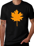 Autumn Leaf Graphic Tee - Stylish Black T-Shirt