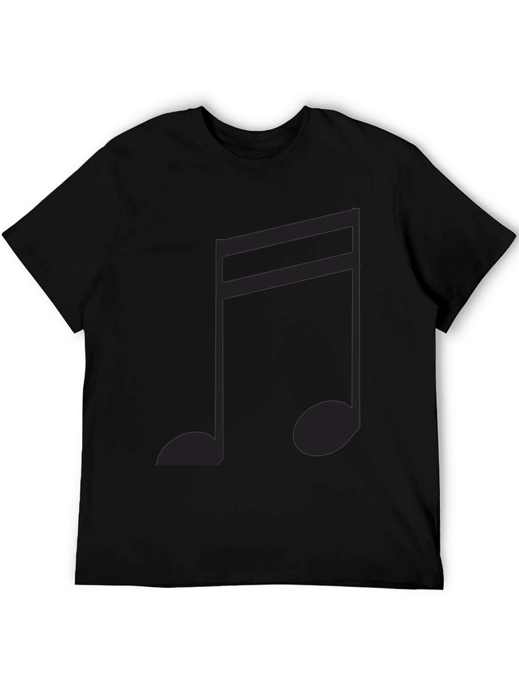 Musical Note Graphic Tee - Classic Black Cotton T-Shirt