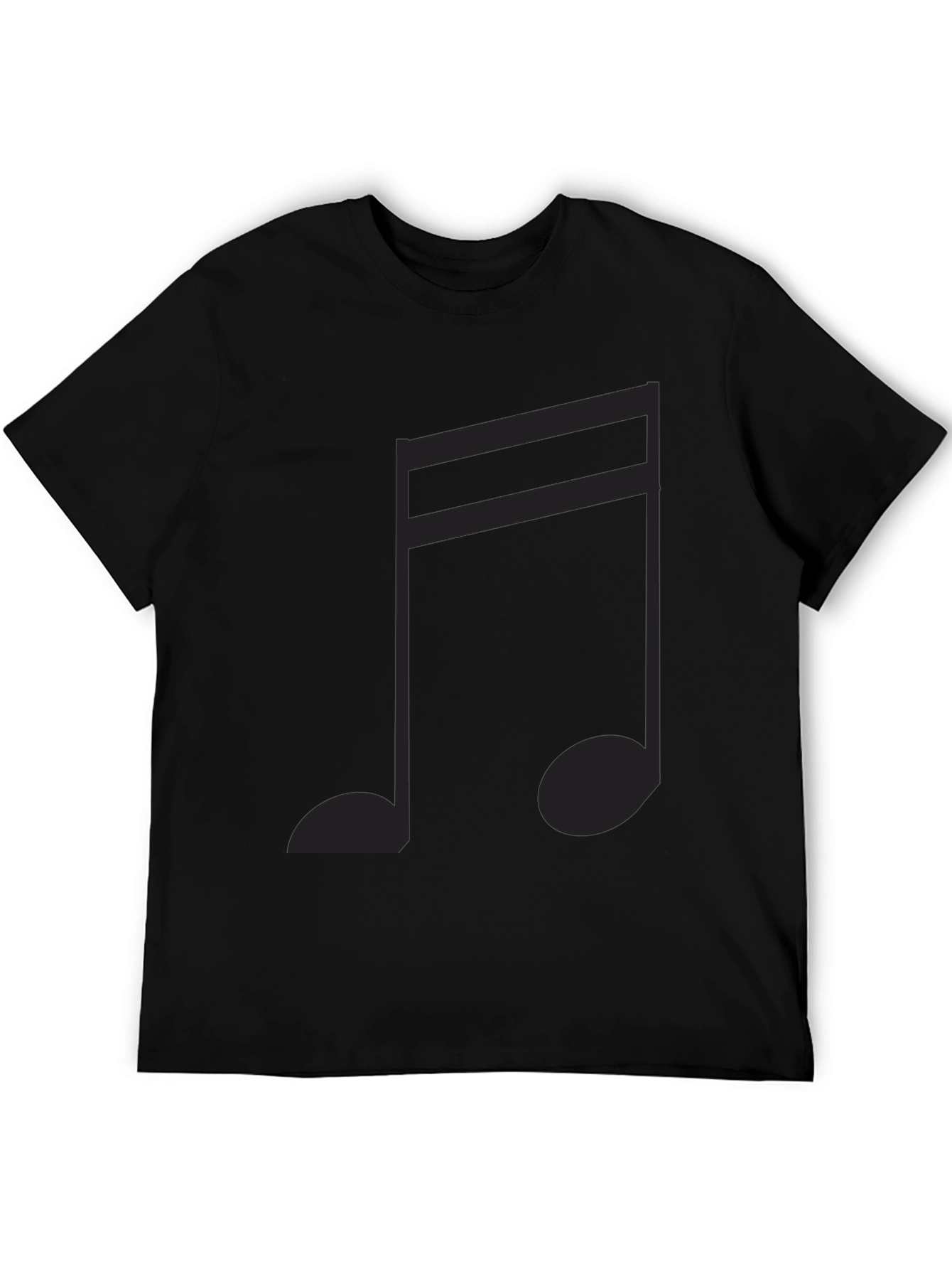 Musical Note Graphic Tee - Classic Black Cotton T-Shirt