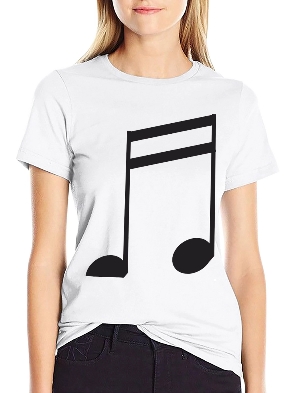 Musical Note Graphic Tee - Classic Black Cotton T-Shirt