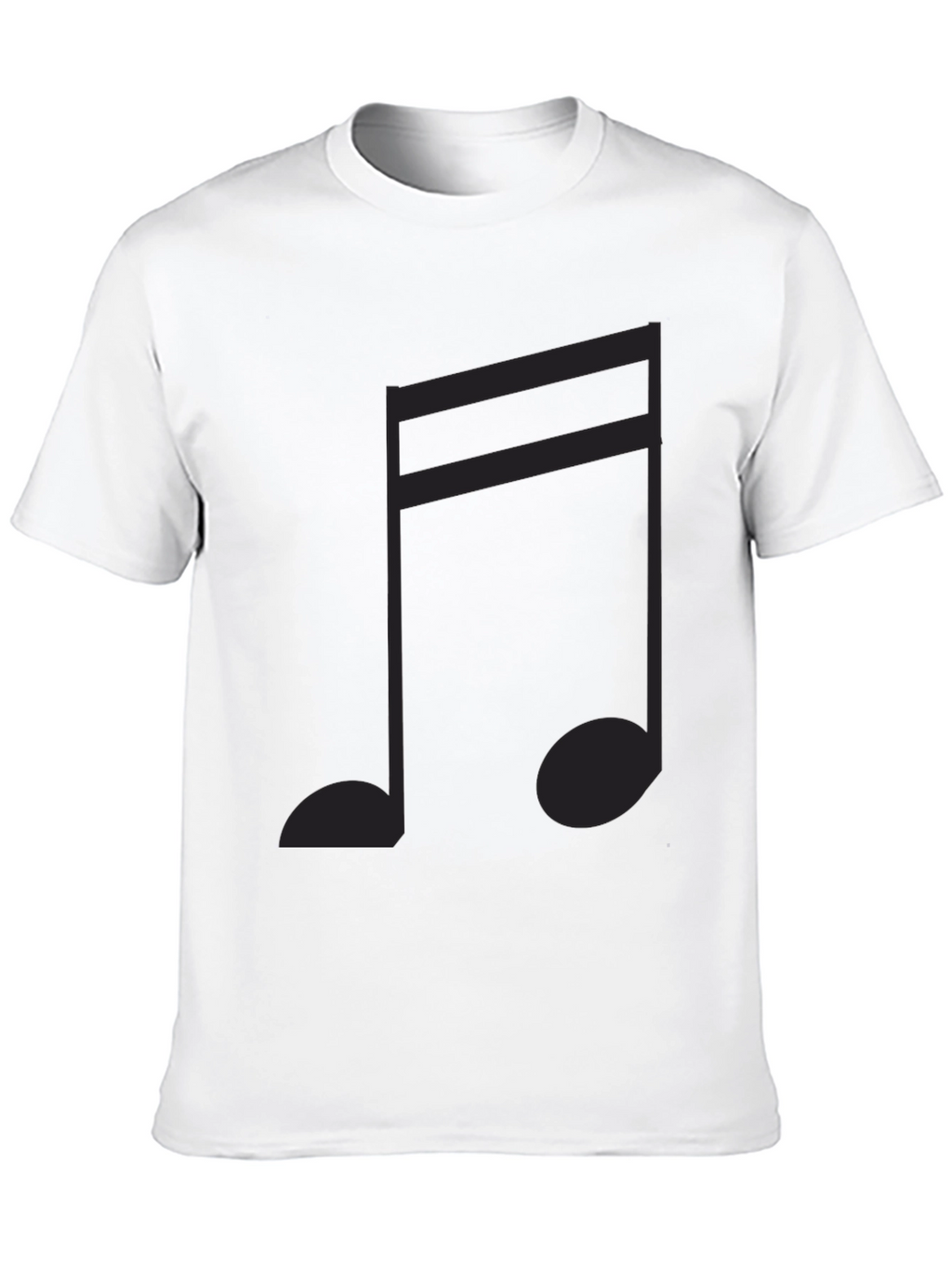 Musical Note Graphic Tee - Classic Black Cotton T-Shirt