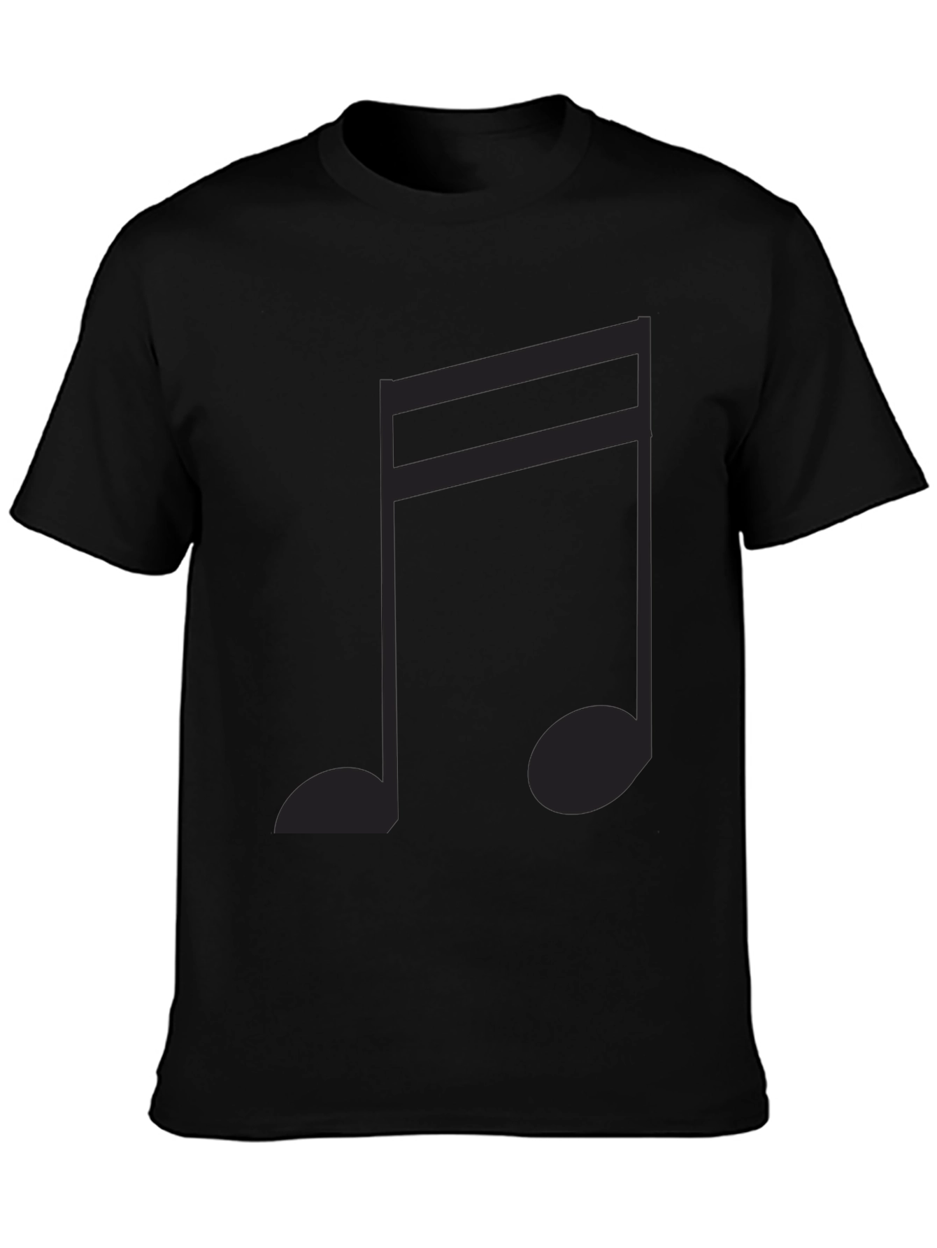 Musical Note Graphic Tee - Classic Black Cotton T-Shirt