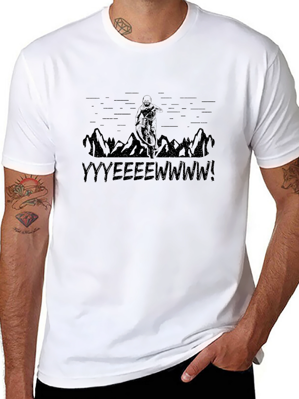 YYYEEEWWWW! Mountain Biker Black T-Shirt