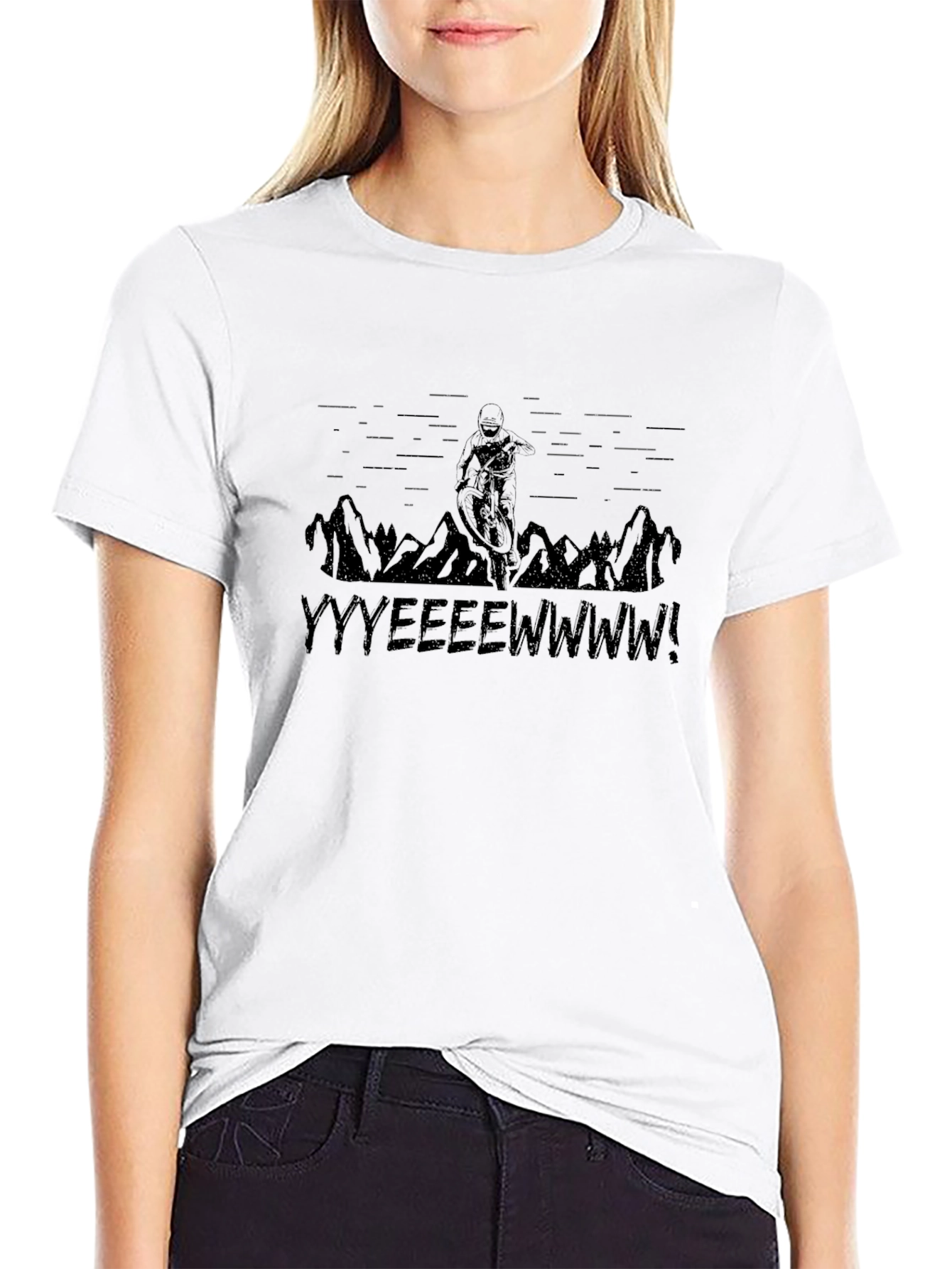 YYYEEEWWWW! Mountain Biker Black T-Shirt