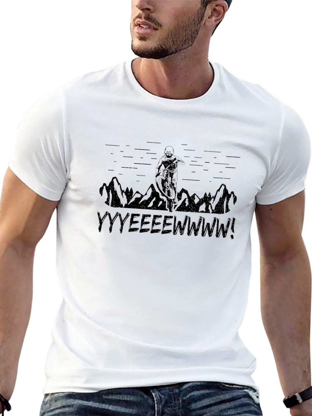 YYYEEEWWWW! Mountain Biker Black T-Shirt