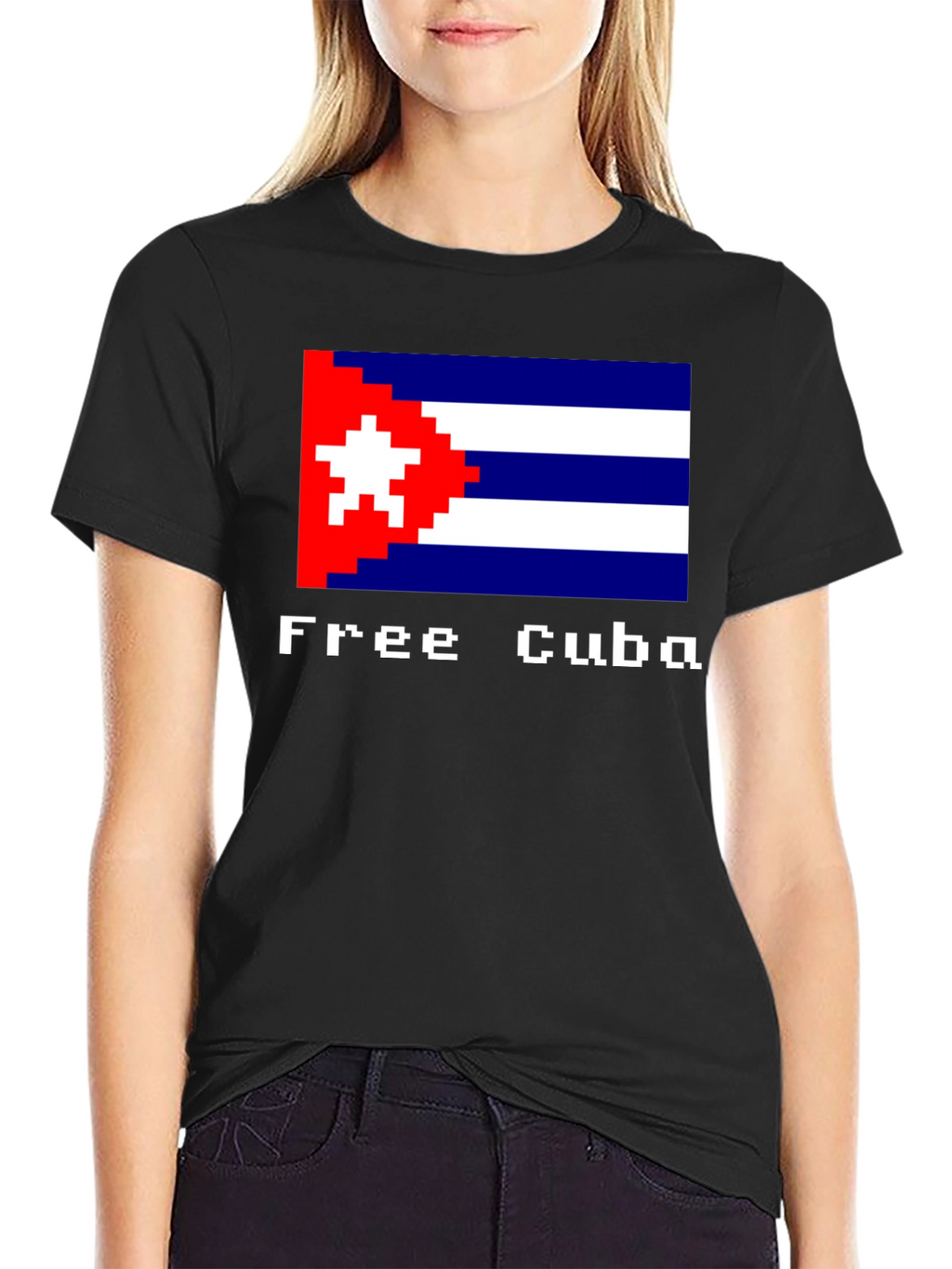 Free Cuba Pixel Art Flag T-Shirt