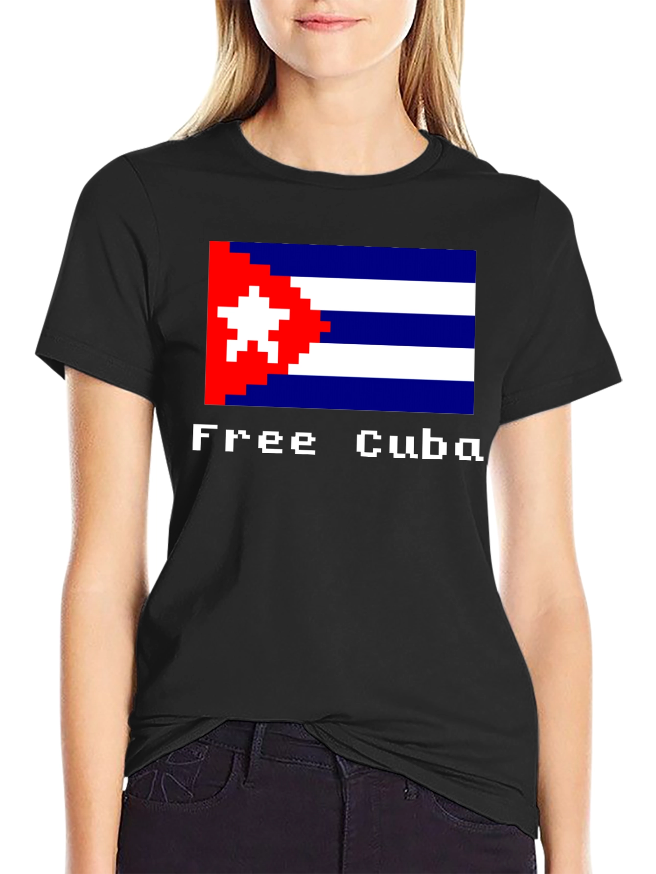 Free Cuba Pixel Art Flag T-Shirt