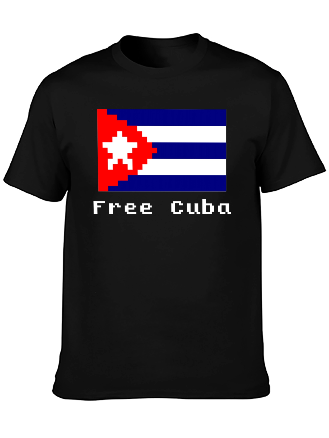Free Cuba Pixel Art Flag T-Shirt