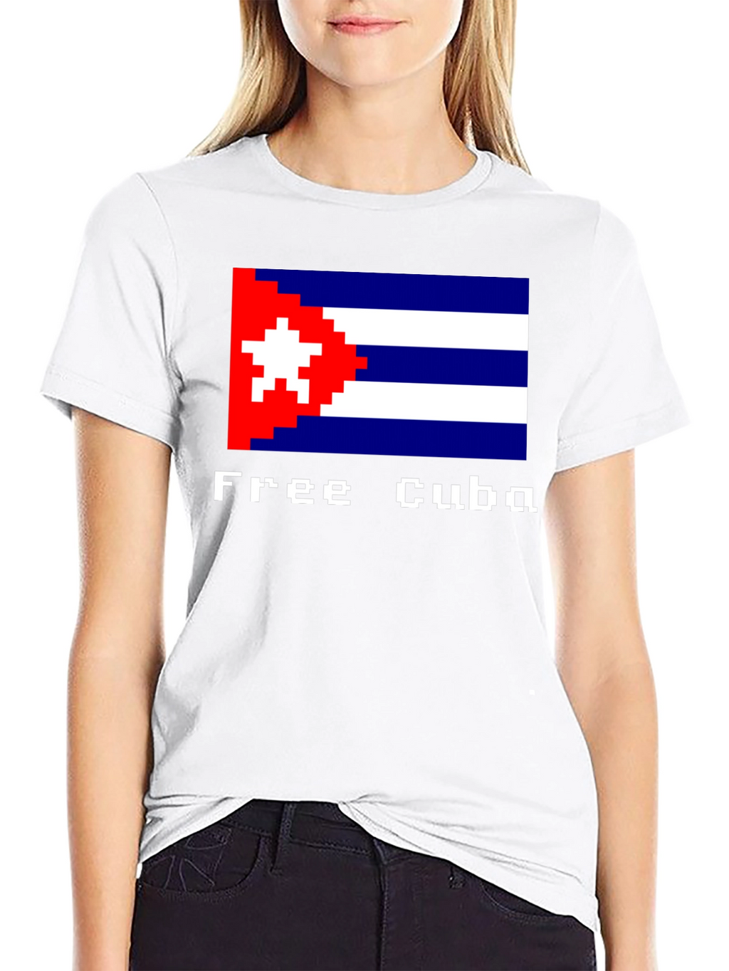 Free Cuba Pixel Art Flag T-Shirt