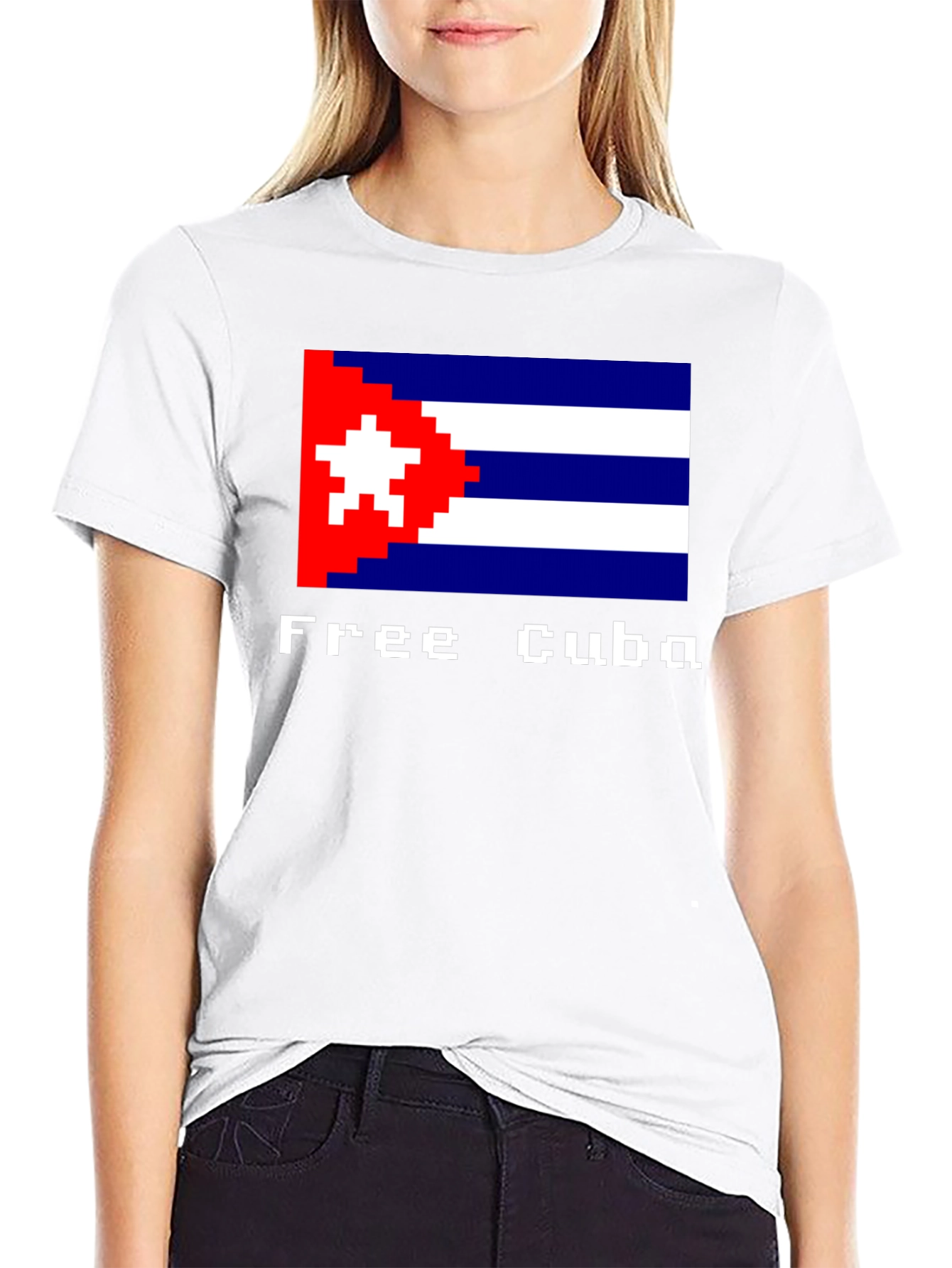 Free Cuba Pixel Art Flag T-Shirt