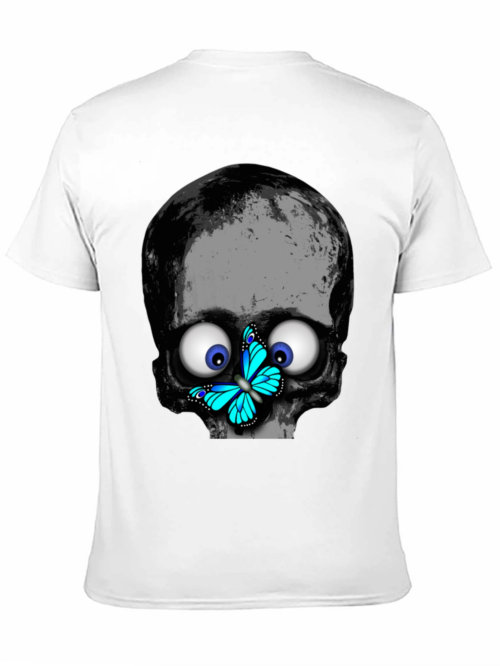 Skull Butterfly T-Shirt - Googly Eyes Black Tee