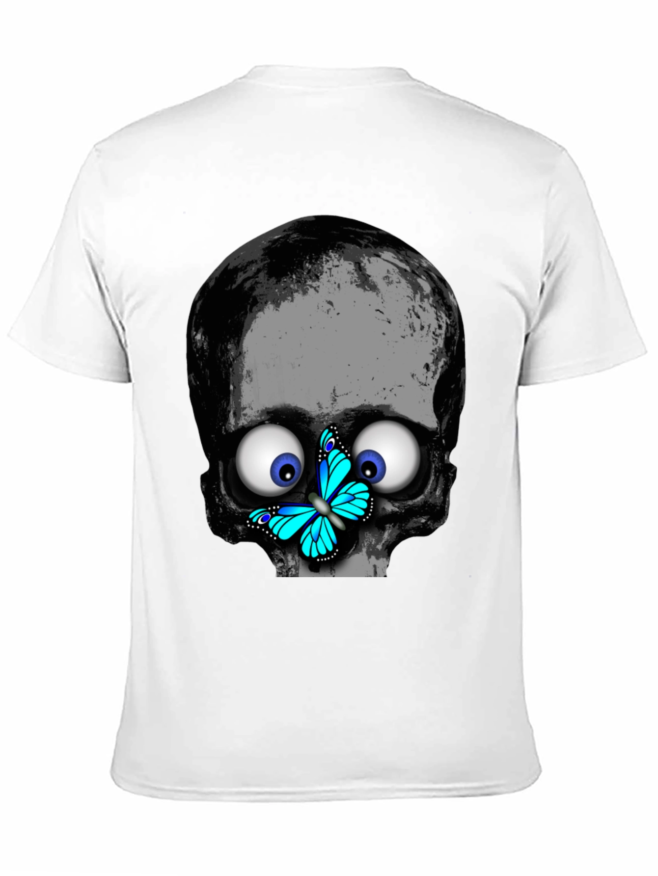 Skull Butterfly T-Shirt - Googly Eyes Black Tee