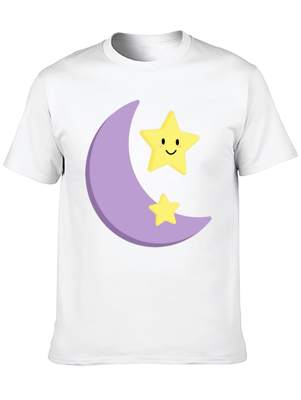Cute Moon & Stars Graphic Black T-Shirt
