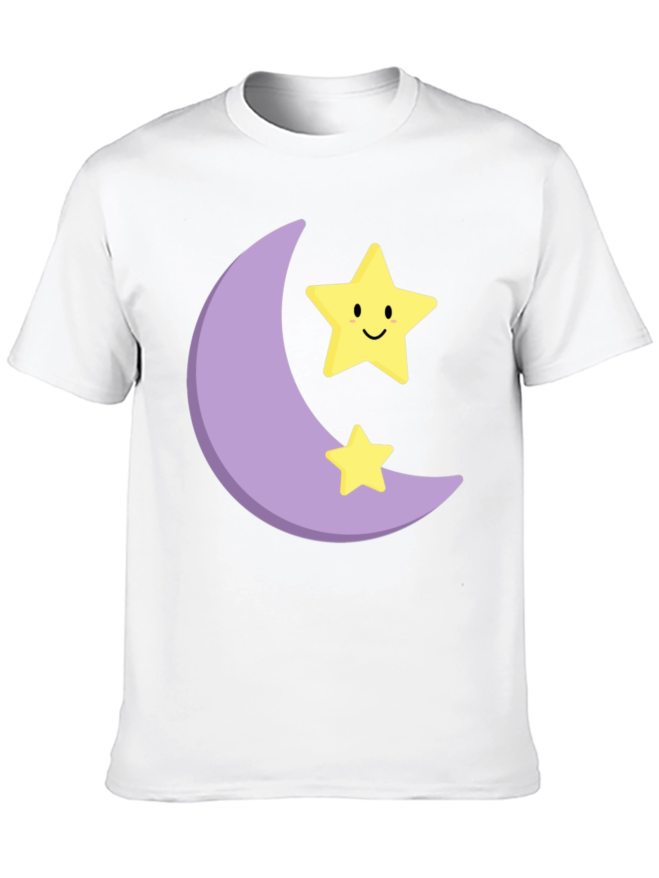 Cute Moon & Stars Graphic Black T-Shirt